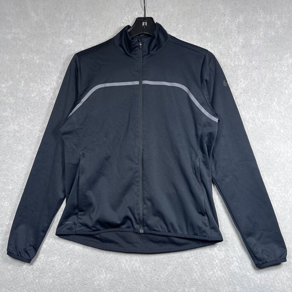 Nike Sweatshirt Womens Medium Black Full Zip Athletic Zipper Pockets Top Jacket